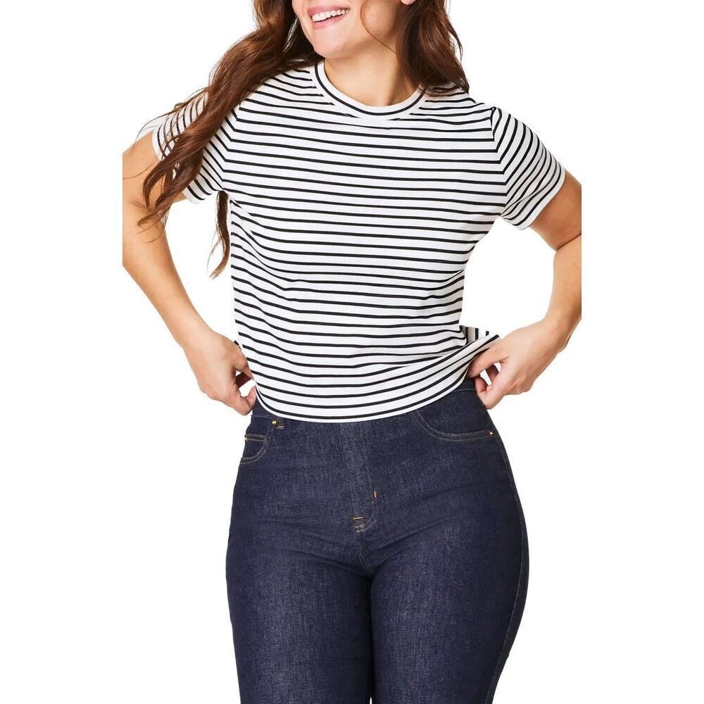 NWT SPANX Cool Cotton Striped Crewneck